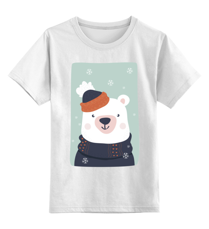Printio Детская футболка классическая унисекс Белый медведь детская футболка корги в свитере 164 красный
