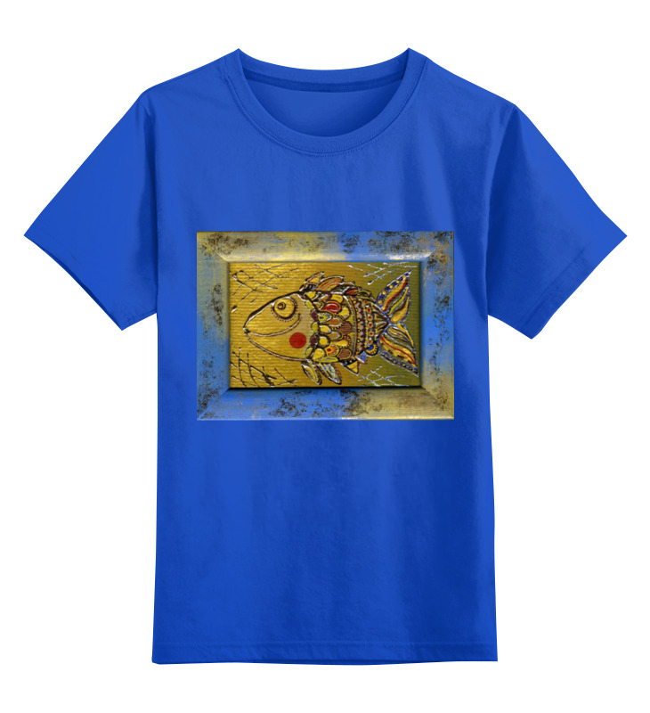 детская футболка веселая редиска 128 синий Printio Детская футболка классическая унисекс Рыбка.