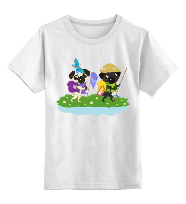 Printio Детская футболка классическая унисекс Мопсы идут в поход. printio кружка мопсы идут в поход