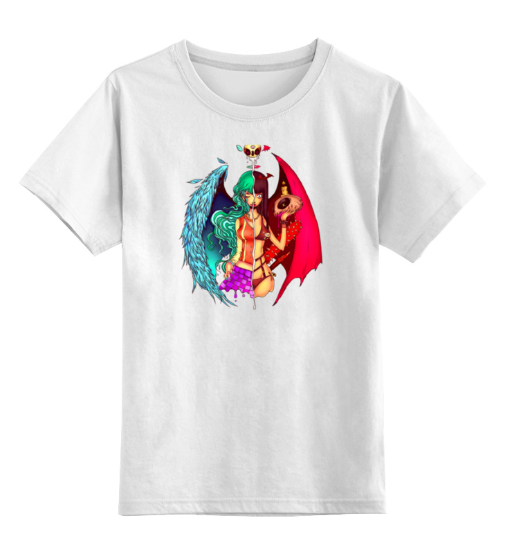 printio детская футболка классическая унисекс цветочный демон Printio Детская футболка классическая унисекс Ангел и демон