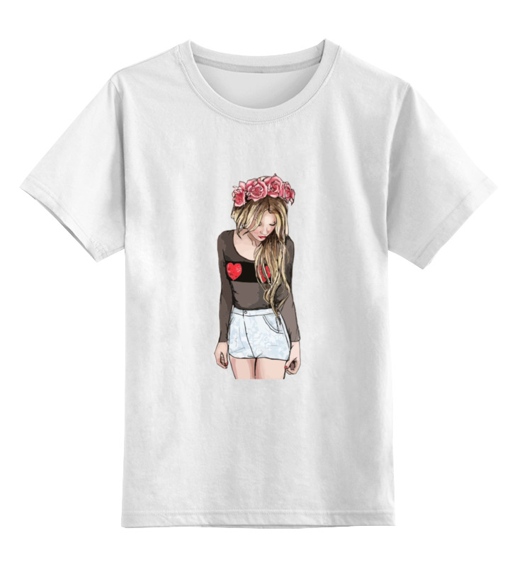 Printio Детская футболка классическая унисекс Девушка с венком