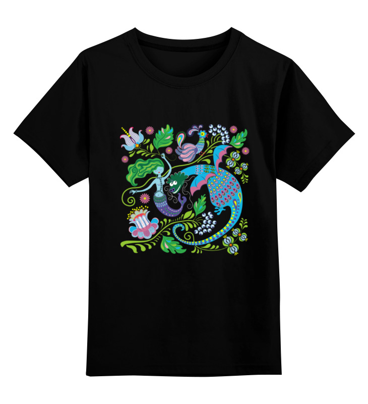 Printio Детская футболка классическая унисекс Русалка и дракон