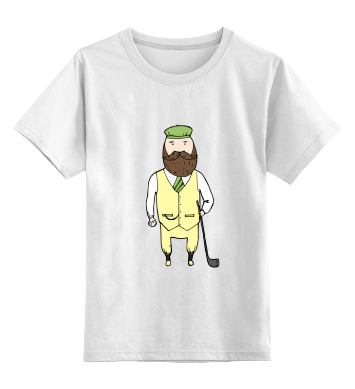 Printio Детская футболка классическая унисекс Джентльмен с клюшкой для гольфа