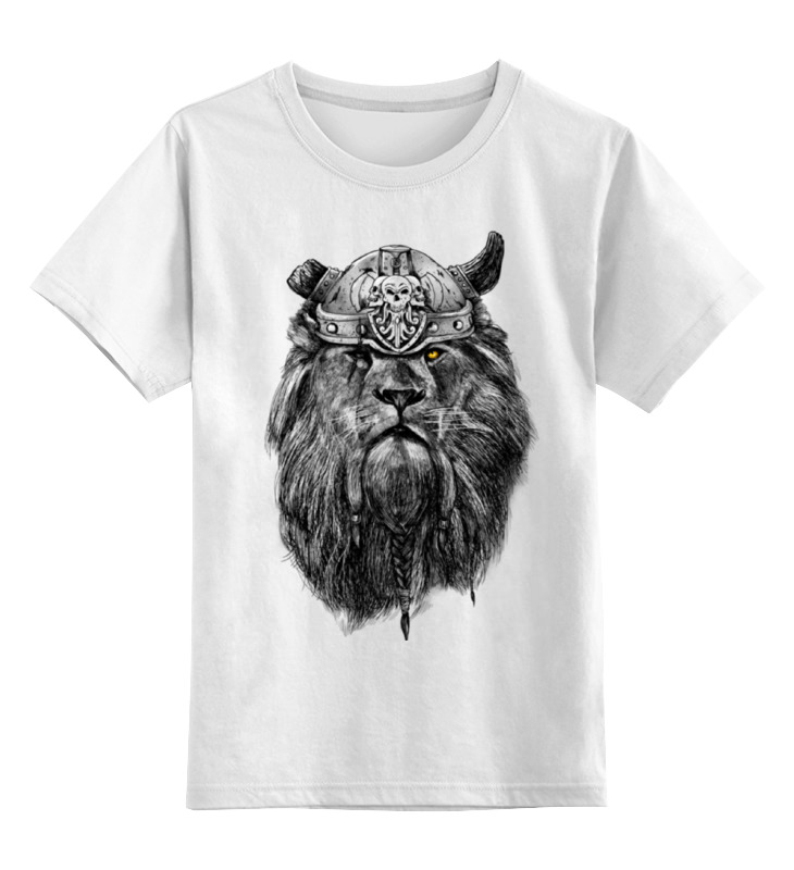 Printio Детская футболка классическая унисекс Лев викинг