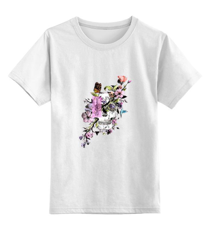 Printio Детская футболка классическая унисекс Череп с цветами dum spiro sper