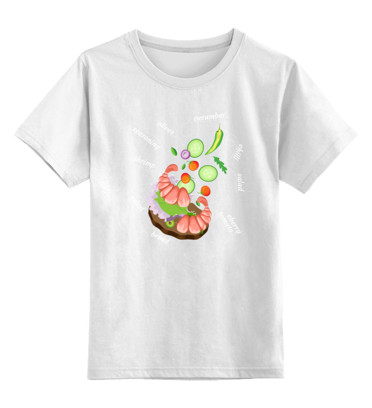 Printio Детская футболка классическая унисекс Приготовим? ;) детская футболка много креветок 140 темно розовый