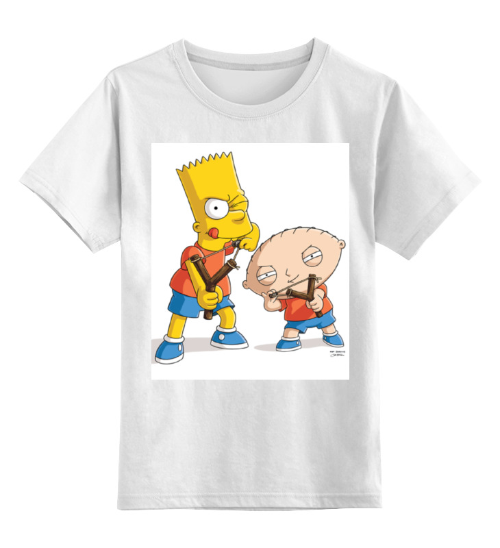 Printio Детская футболка классическая унисекс Bart stewie printio подушка bart stewie