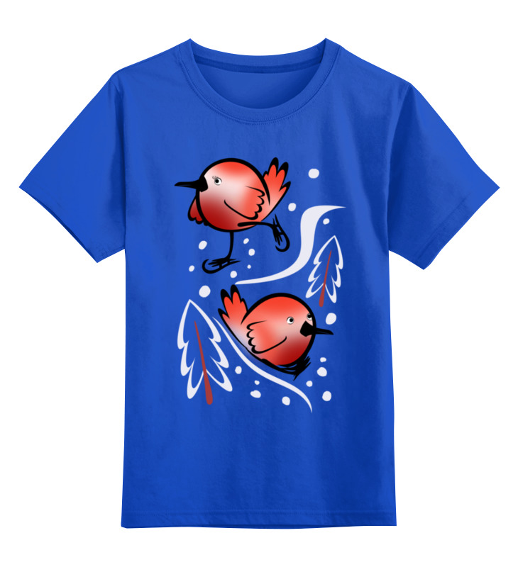 сумка влюблённые птички валентинка ярко синий Printio Детская футболка классическая унисекс Новогодние птички
