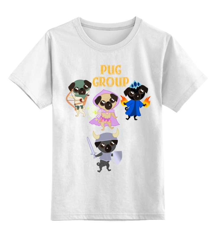 Printio Детская футболка классическая унисекс Мопсы — герои. pug group.