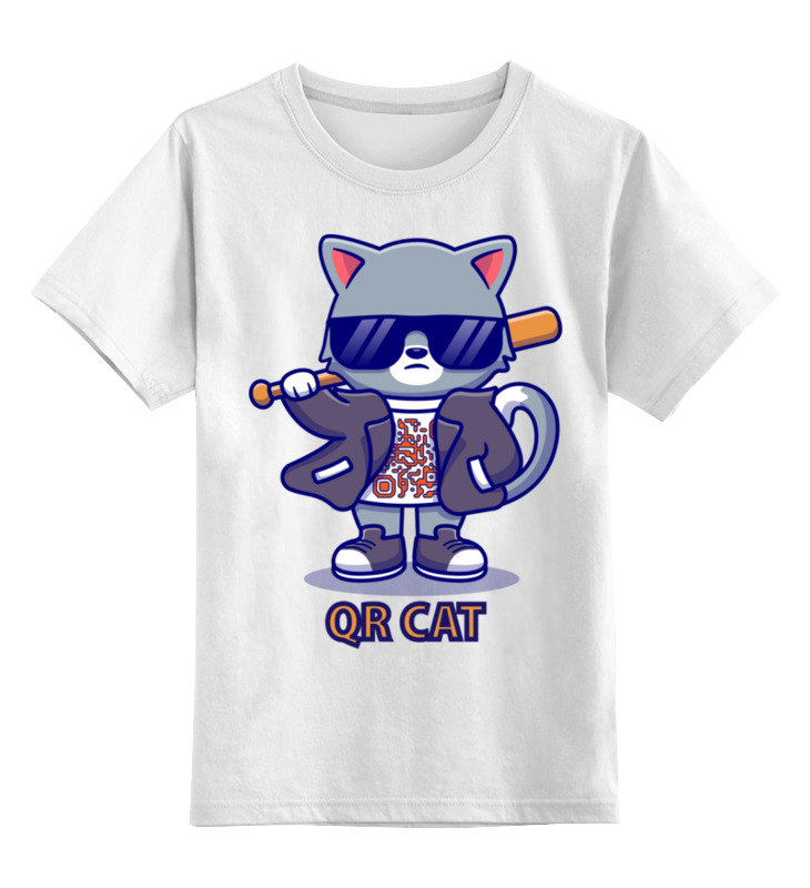 Printio Детская футболка классическая унисекс Qr кот