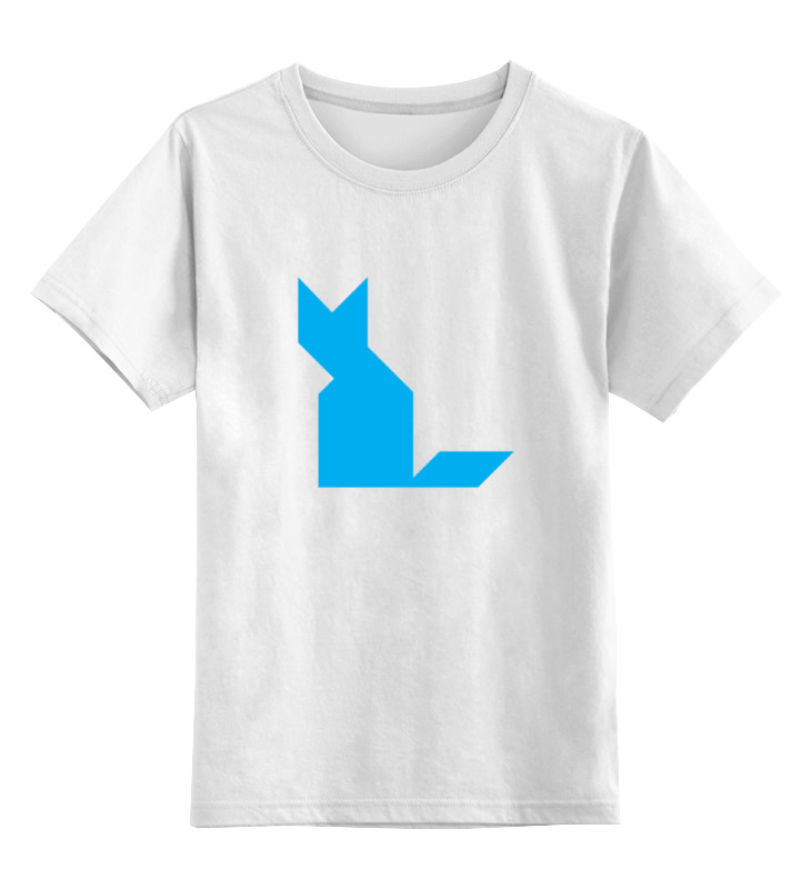 Printio Детская футболка классическая унисекс Голубая кошка танграм