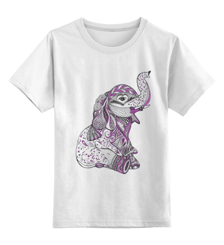 Printio Детская футболка классическая унисекс Слоненок зентангл от alsusha