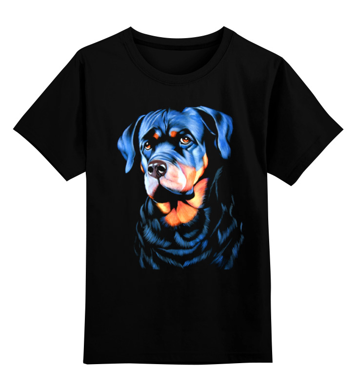 Printio Детская футболка классическая унисекс Собака на черном бархате