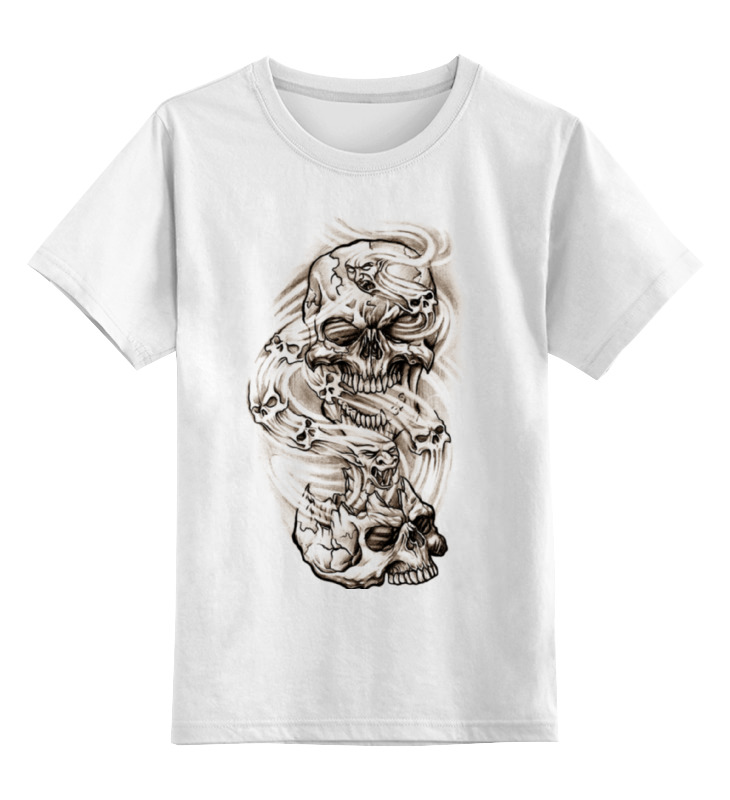 Printio Детская футболка классическая унисекс Smoke skulls