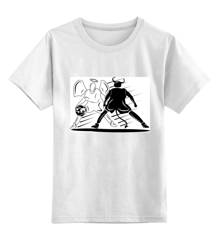 Printio Детская футболка классическая унисекс Демон и ангел играют в баскетбол цена и фото