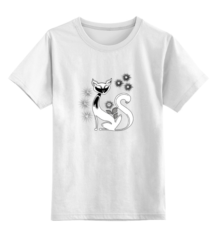 Printio Детская футболка классическая унисекс Кошка детская футболка классическая унисекс скелет пророс цветами 2152945 цвет белый пол муж размер 2xs