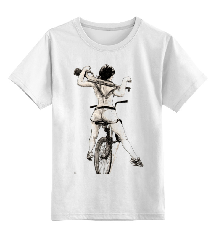 printio майка классическая девушка карабин велосипед Printio Детская футболка классическая унисекс Девушка, карабин, велосипед