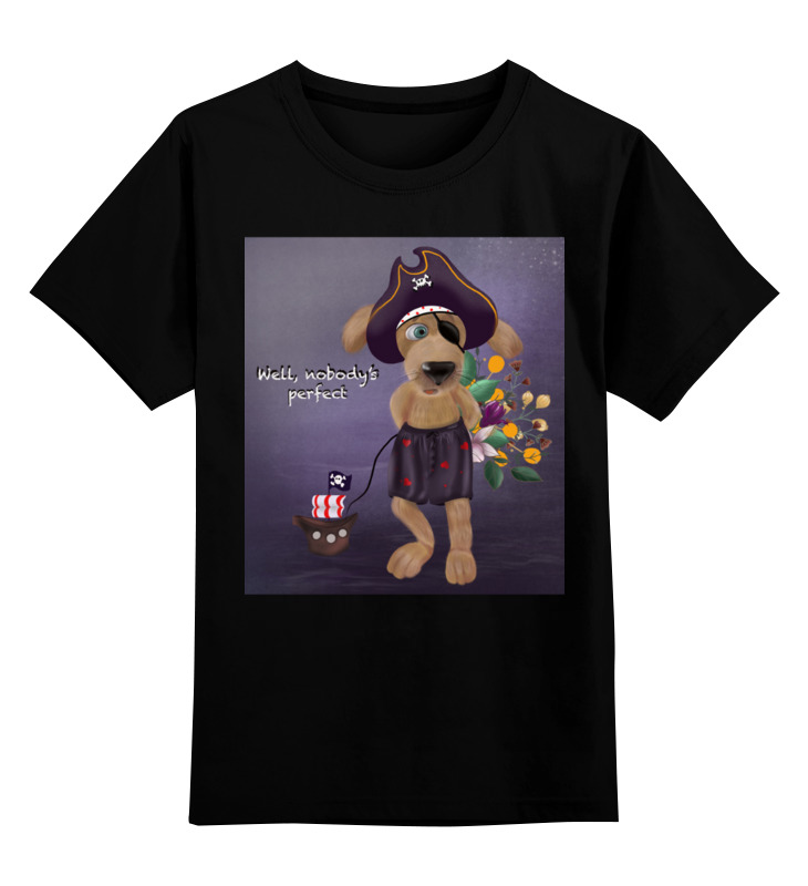 цена Printio Детская футболка классическая унисекс Собака пират.