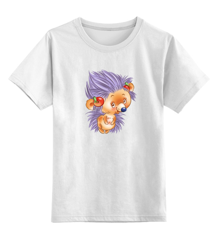 printio детская футболка классическая унисекс смешной ёжик с яблочками Printio Детская футболка классическая унисекс Смешной ёжик с яблочками.