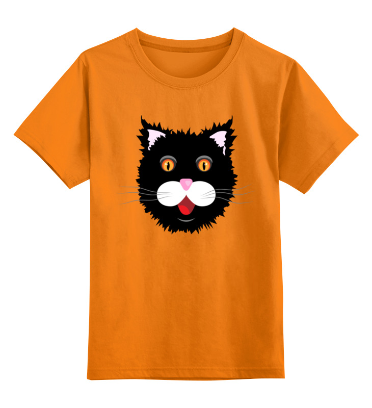 Printio Детская футболка классическая унисекс Мохнатый черный кот фото