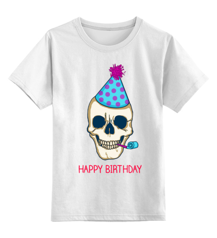 Printio Детская футболка классическая унисекс Череп - с днём рождения