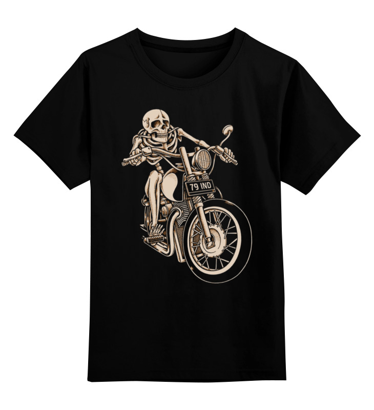 Printio Детская футболка классическая унисекс Skeleton biker