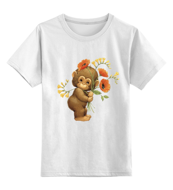 цена Printio Детская футболка классическая унисекс Обезьянка с маком