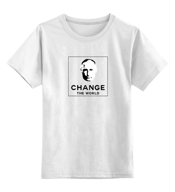 Printio Детская футболка классическая унисекс Putin change the world - путин изменит мир цена и фото
