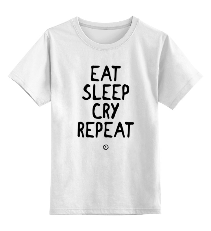 Printio Детская футболка классическая унисекс Eat cry repeat by brainy printio толстовка wearcraft premium унисекс eat cry repeat by brainy