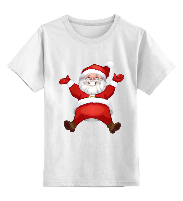 printio детская футболка классическая унисекс дед мороз с надписью поздравляю Printio Детская футболка классическая унисекс Дед мороз