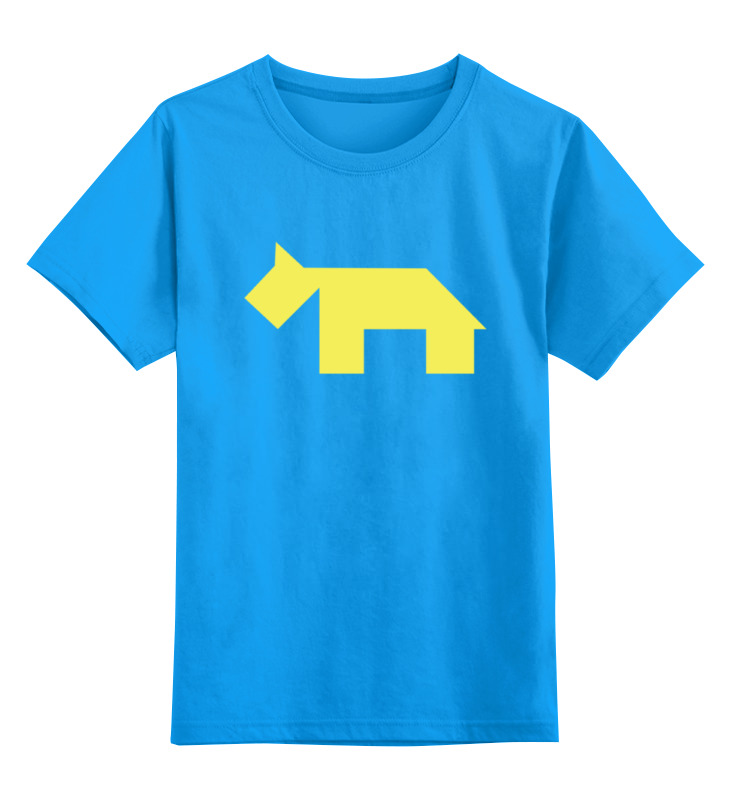 Printio Детская футболка классическая унисекс Жёлтая собака танграм
