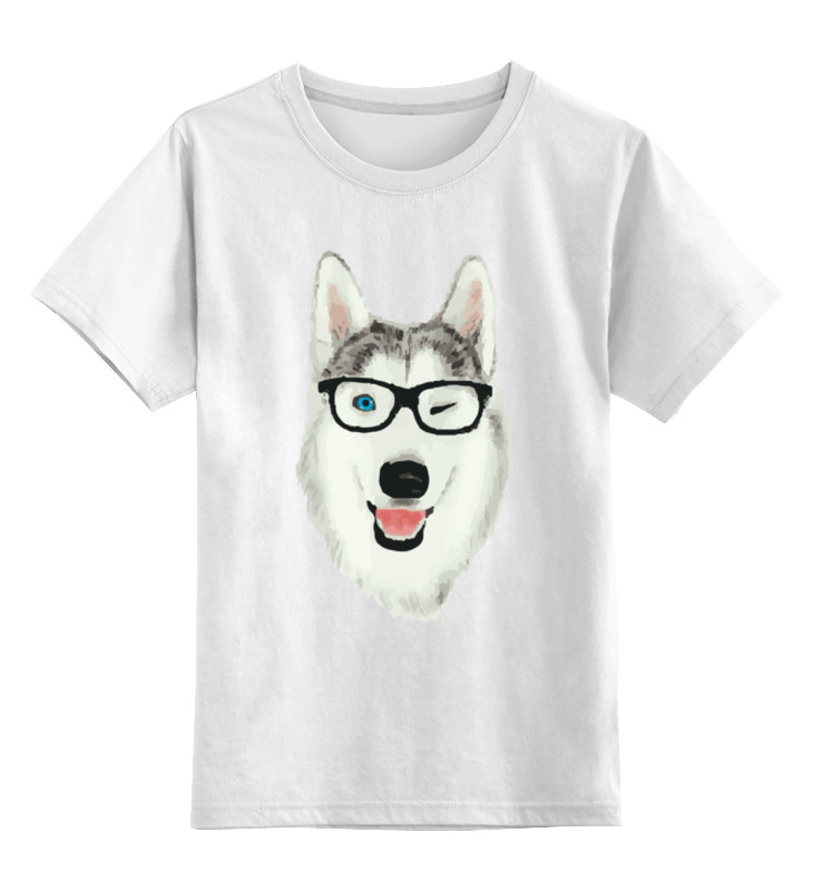 Printio Детская футболка классическая унисекс Хаски в очках