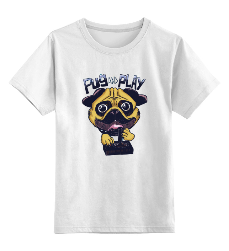 Printio Детская футболка классическая унисекс Мопс и джойстик