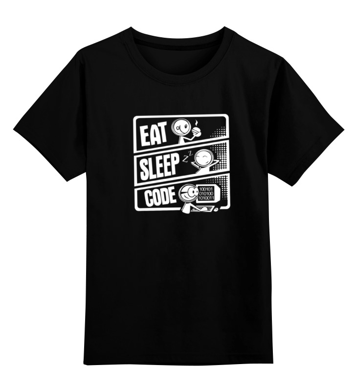 Printio Детская футболка классическая унисекс Eat, sleep, code printio майка классическая eat sleep code