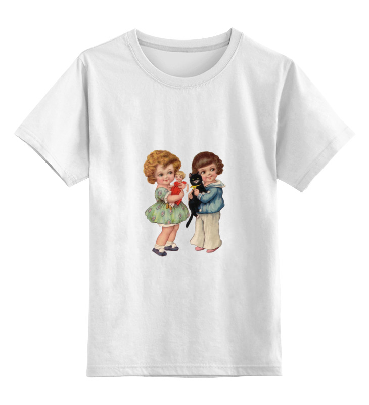 Printio Детская футболка классическая унисекс Две девочки и кот.