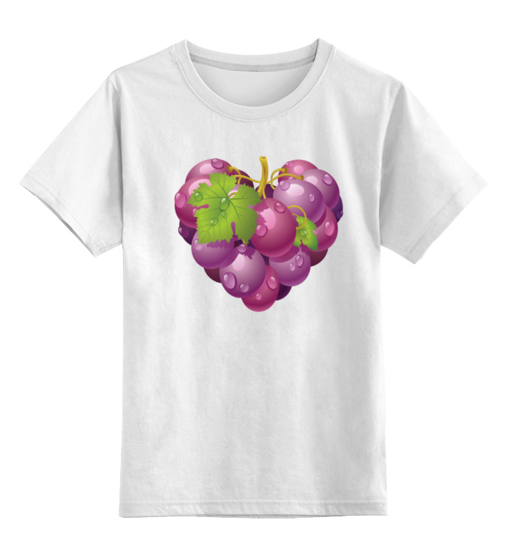 Printio Детская футболка классическая унисекс Виноградная лоза. виноград.сердце. фрукт. printio толстовка wearcraft premium унисекс виноградная лоза виноград сердце фрукт
