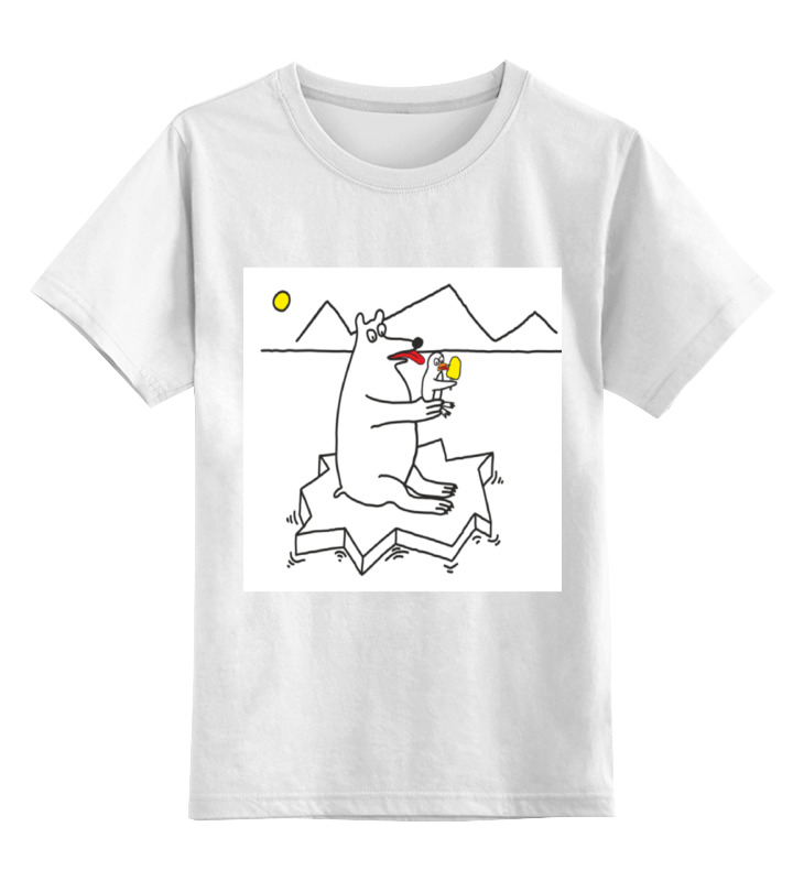 Printio Детская футболка классическая унисекс Медведь-лизун набор мишка на севере 6 предмета