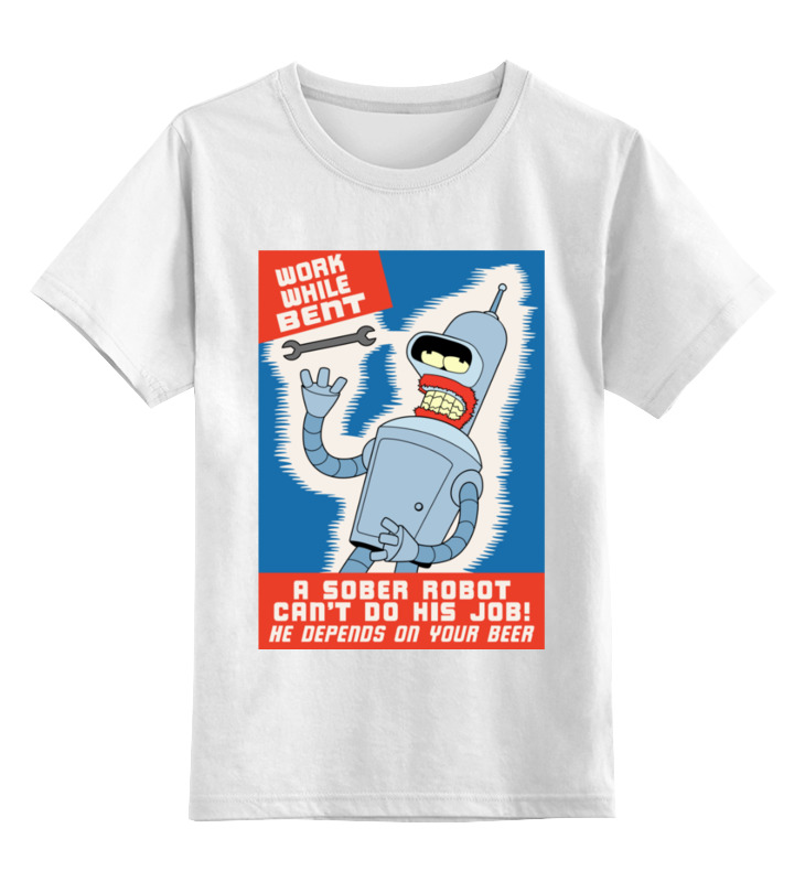 цена Printio Детская футболка классическая унисекс Bender трезв