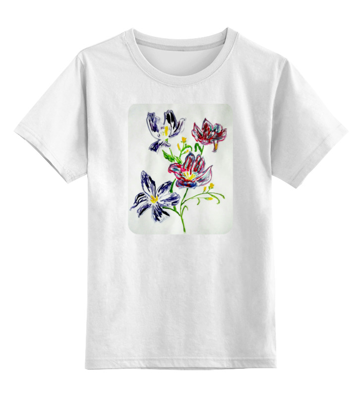 printio детская футболка классическая унисекс лиловые цветы Printio Детская футболка классическая унисекс Лиловые цветы