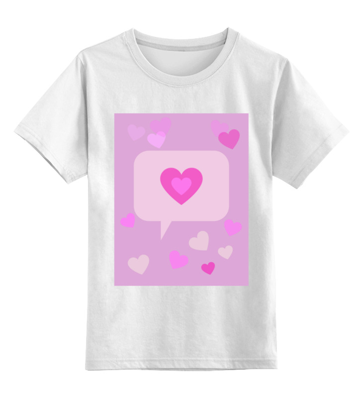 printio детская футболка классическая унисекс сердечки Printio Детская футболка классическая унисекс Розовые сердечки