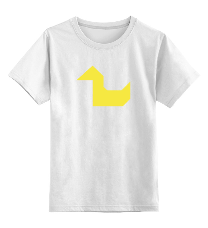 Printio Детская футболка классическая унисекс Жёлтая утка танграм