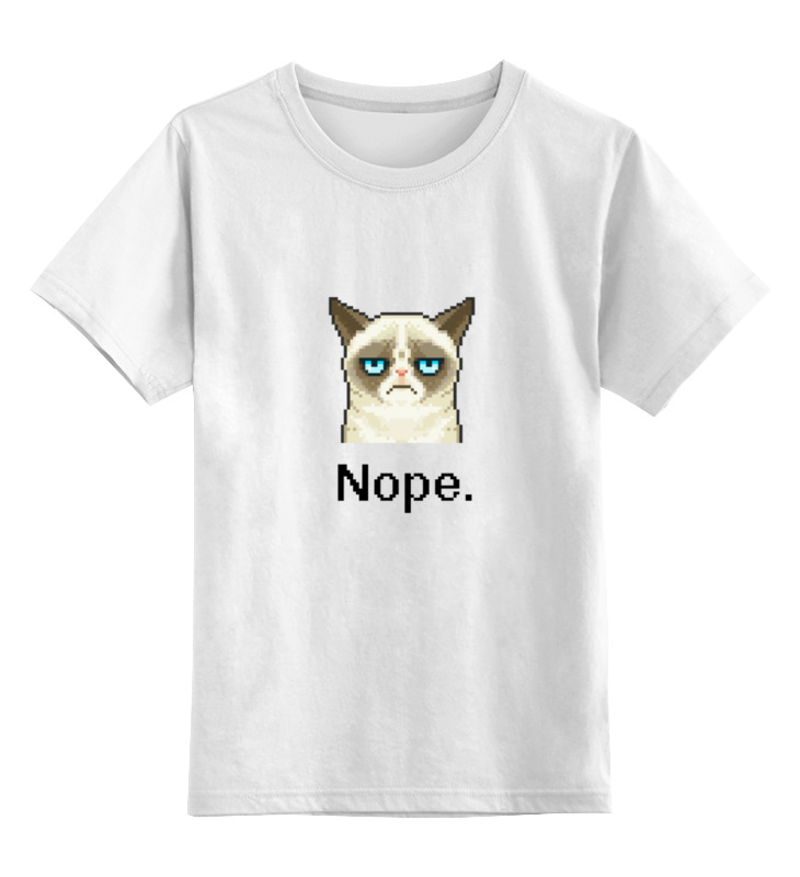 Printio Детская футболка классическая унисекс Сердитый котик / grumpy cat (пиксельный)
