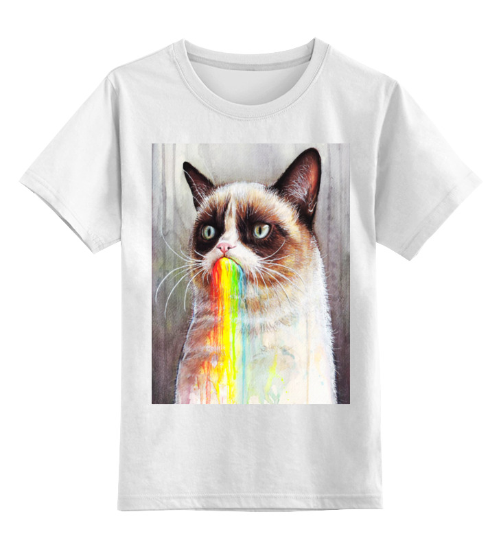 Printio Детская футболка классическая унисекс Кот и радуга