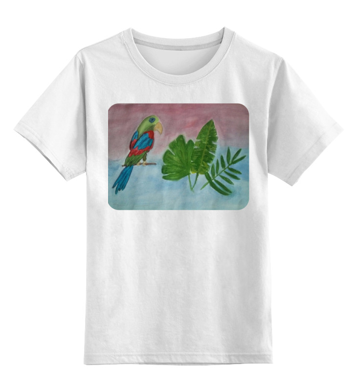 Printio Детская футболка классическая унисекс Попугай в тропиках printio скатерть квадратная попугай в тропиках