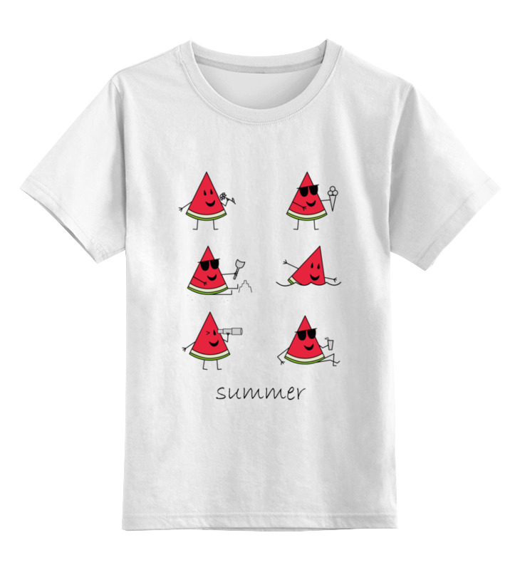 Printio Детская футболка классическая унисекс Арбузик на отдыхе детская футболка капибара плавает в пруду 104 красный