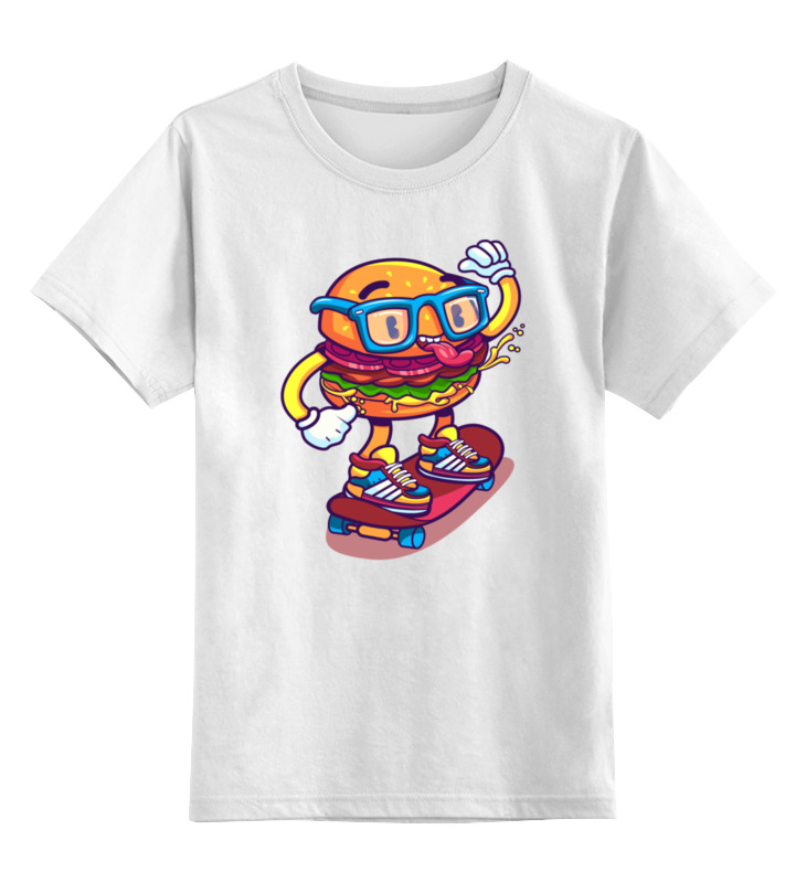 Printio Детская футболка классическая унисекс Бургер на скейте printio толстовка детская бургер на скейте