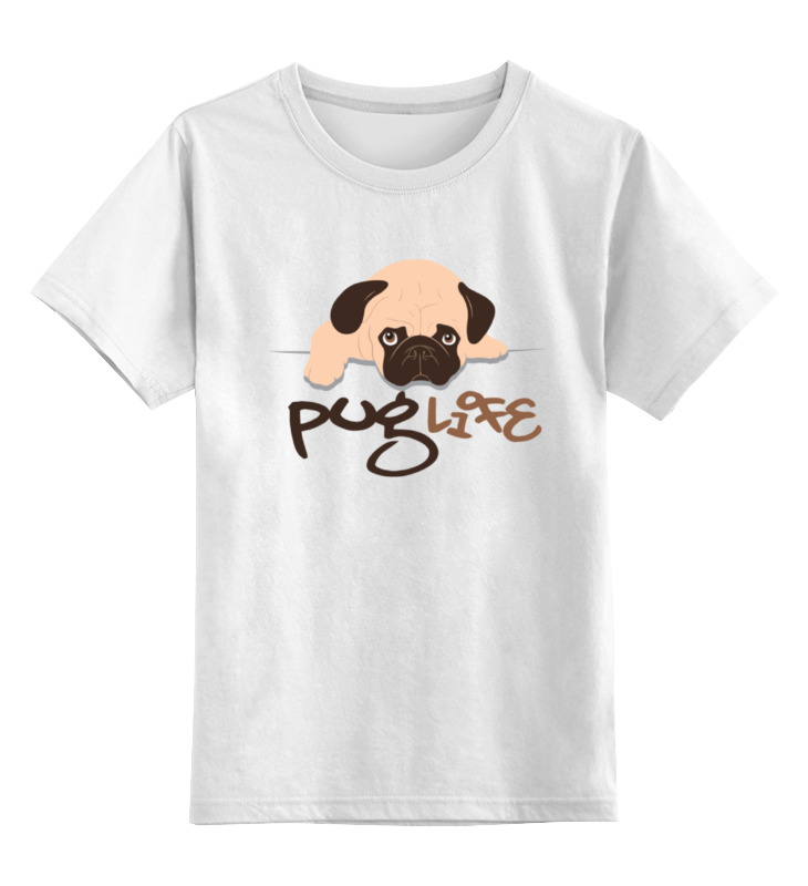 printio детская футболка классическая унисекс собака pug Printio Детская футболка классическая унисекс Мопс (pug)