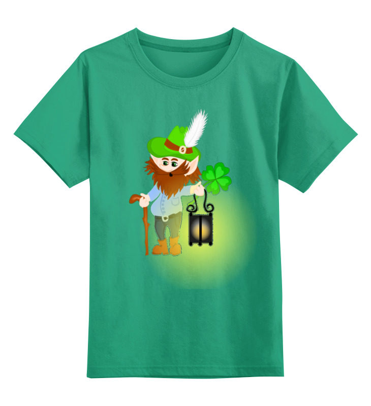 Printio Детская футболка классическая унисекс Лепрекон с фонарем и волшебный клевер printio детская футболка классическая унисекс зеленый фонарь