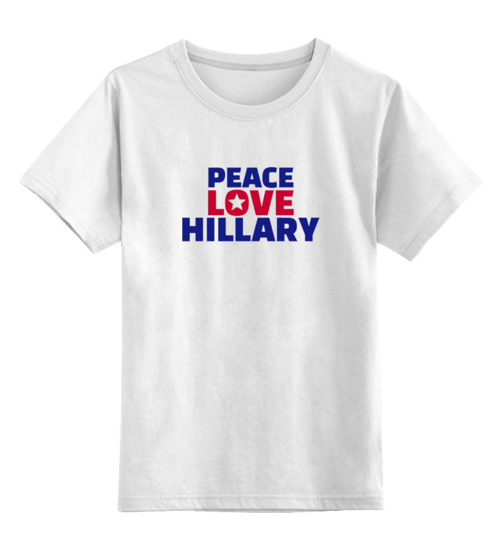 Printio Детская футболка классическая унисекс Peace love hillary