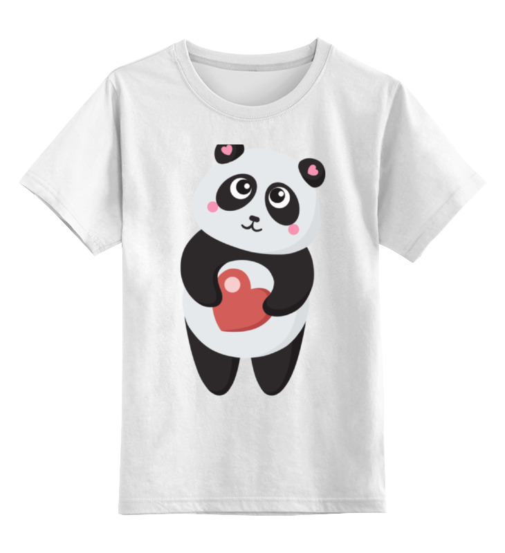 Printio Детская футболка классическая унисекс Панда с сердечком printio детская футболка классическая унисекс милая панда